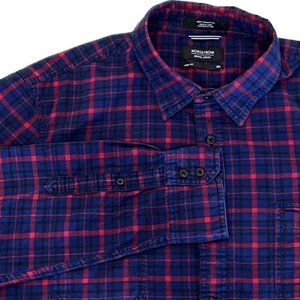 Nordstrom Men's Casual Button Down Shirt Plaid Size XL Trim Fit Flannel